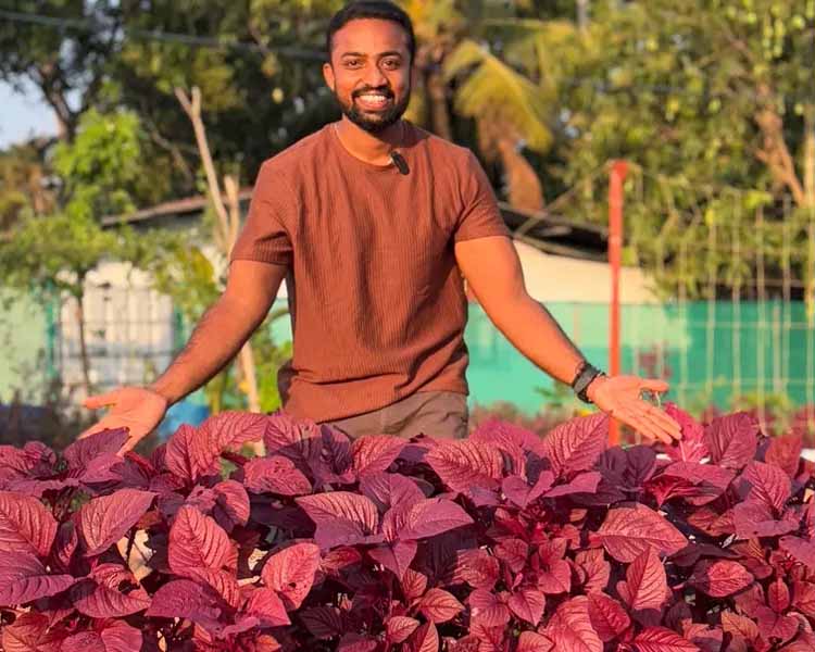 Farmer Vishnu who quit a foreign job and became a successful farmer in Kerala