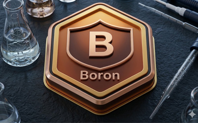 Symptoms of boron deficiency in coconut trees