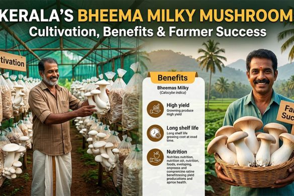 Kerala’s Bheema Milky Mushroom: Cultivation, Benefits & Farmer Success