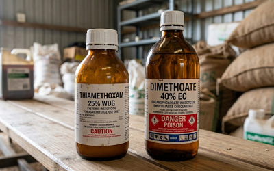 thiamethoxam and dimethoate in bottles