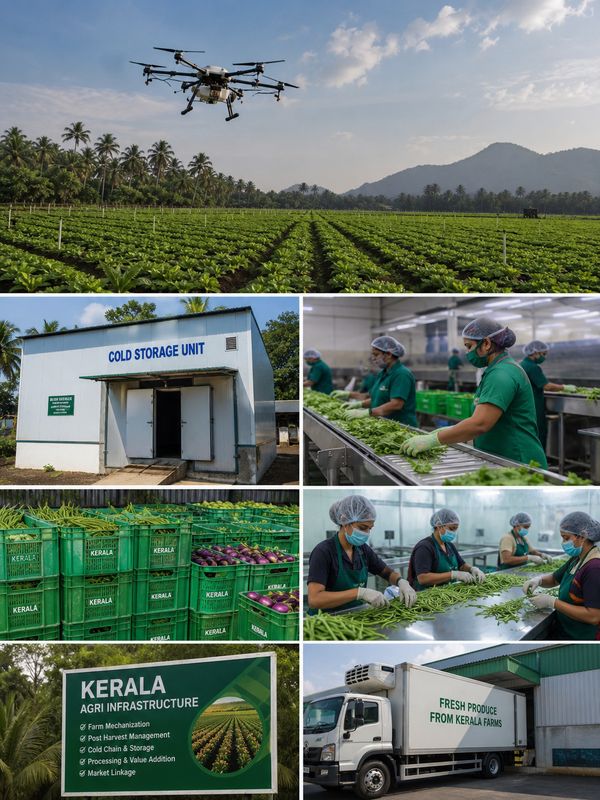 Agricultural drone cold storage packhouse and post harvest infrastructure supported by Agri Infrastructure Fund in Kerala