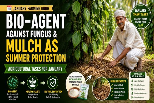 How to Protect Black Pepper Saplings From Dry & Hot Months (Bio-Agent Against Fungus & Mulching Protection Methods)