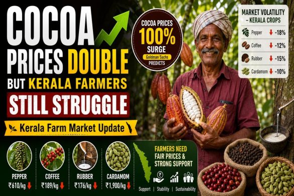 Kerala Farm Commodity Price Update: Cocoa, Pepper, Coffee, Rubber & Cardamom
