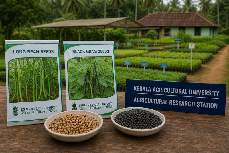 Apoorva and Sreemanya long bean seeds and Vamban 8 black gram seeds available at Pattambi research stations