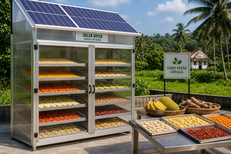 Solar dryer for scientifically drying fruits vegetables tubers and grains under AIF scheme loan