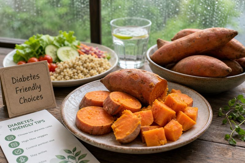 Sweet potatoes for diabetes diet with glycemic index and fiber benefits