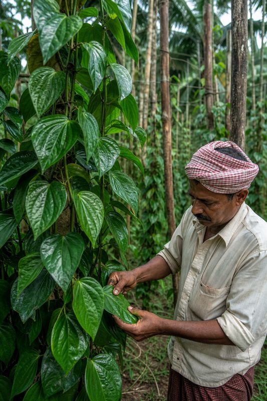 Traditional Tirur Vettila betel leaf cultivation in Kerala for government assistance