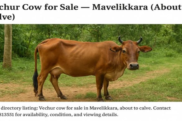 Vechur Cow for Sale – Mavelikkara (About to Calve)