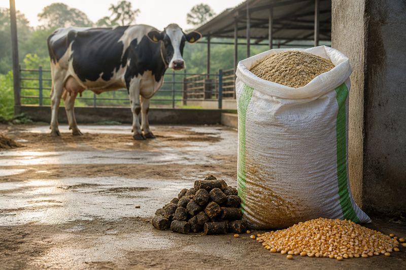 Damp cattle feed at risk of fungal growth and aflatoxin poisoning in dairy cows