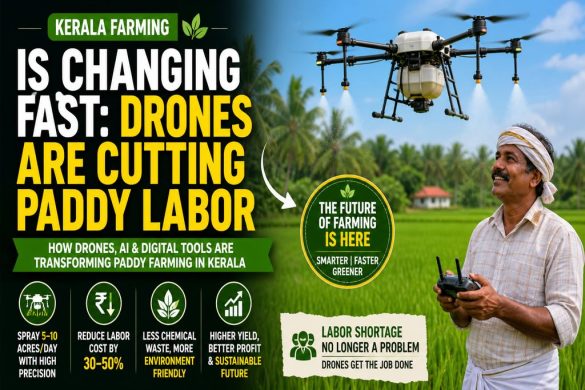 Drone Spraying in Kerala Paddy Fields: How One 700-Acre Farm Cut Labor, Cost, and Spraying Time