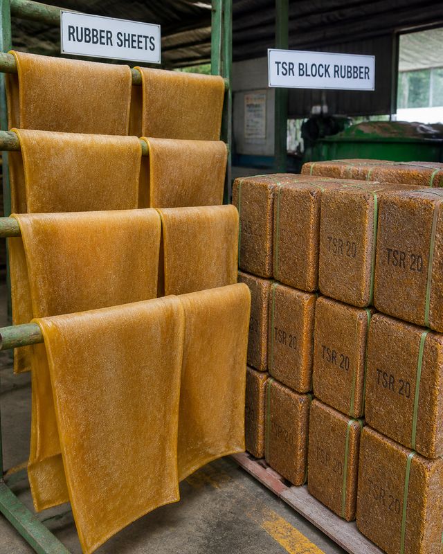 Sheet rubber and block rubber forms explaining Indian rubber export demand