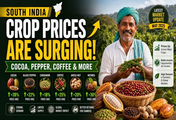 South India Crop Prices 2026: Cocoa, Pepper, Coffee & Cardamom Rates
