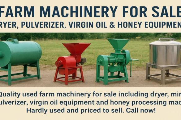 Used Farm Processing Machinery for Sale – Dryer, Mini Pulverizer & Virgin Oil Equipment
