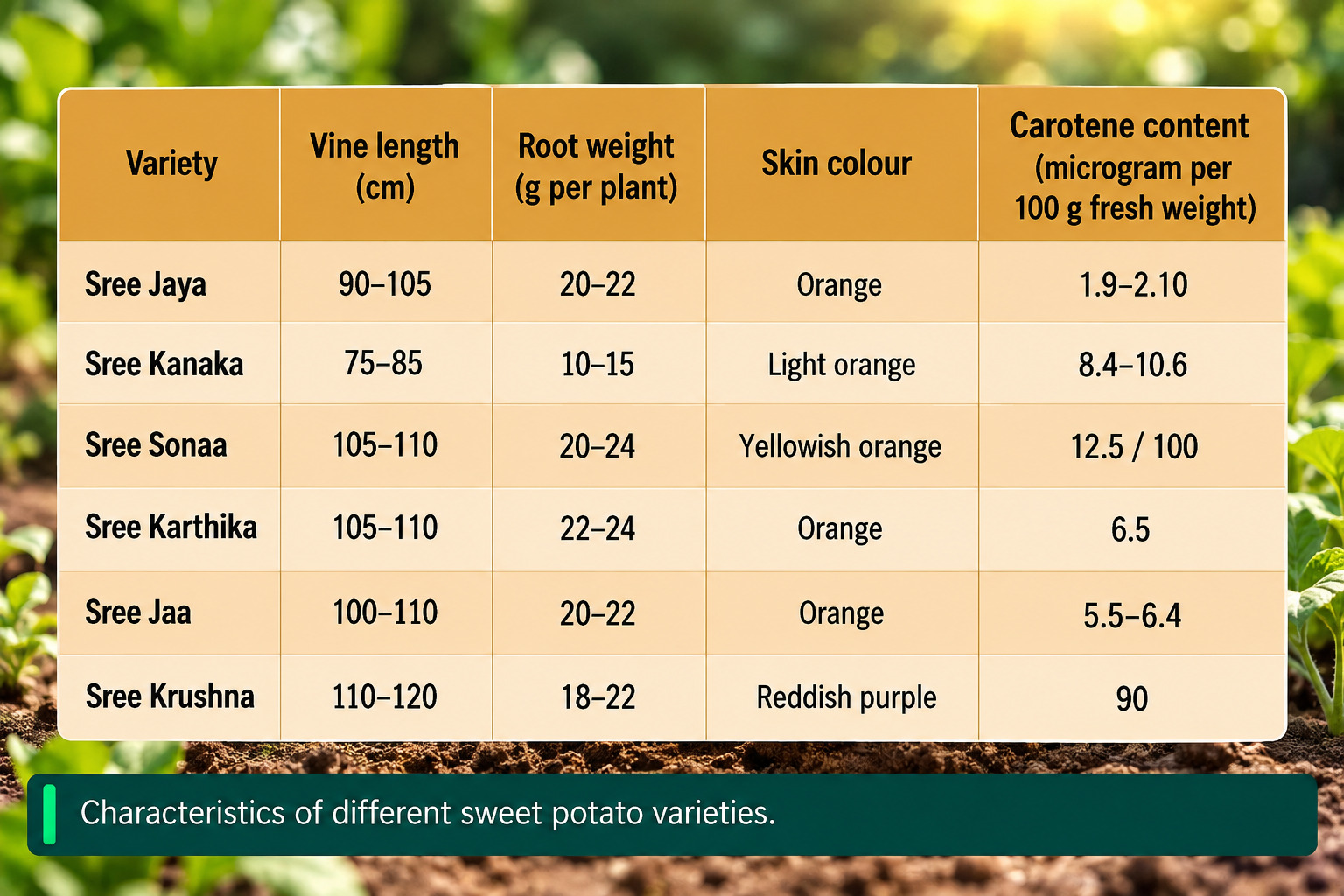 CTCRI Biofortified Sweet Potatoes Rich in Beta Carotene and Anthocyanins